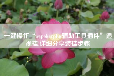 一键操作“wepokerplus辅助工具插件	”透视挂!详细分享装挂步骤