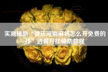 实测辅助“微乐河南麻将怎么开免费的挂”透视开挂辅助教程