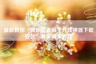 最新教你“微乐捉老麻子开挂神器下载安装	”其实确实有挂
