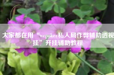 大家都在用“wepoker私人局作弊辅助透视挂	”开挂辅助教程