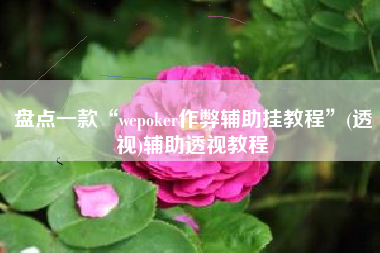 盘点一款“wepoker作弊辅助挂教程”(透视)辅助透视教程