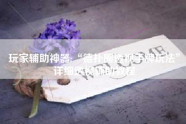 玩家辅助神器:“德扑圈透视手牌玩法”详细透视辅助教程