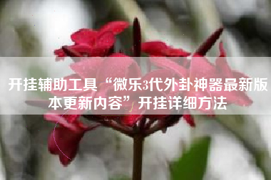 开挂辅助工具“微乐3代外卦神器最新版本更新内容”开挂详细方法