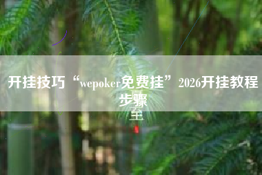 开挂技巧“wepoker免费挂	”2026开挂教程步骤