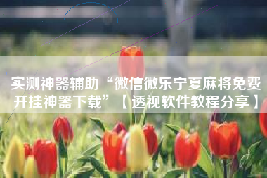 实测神器辅助“微信微乐宁夏麻将免费开挂神器下载”【透视软件教程分享】