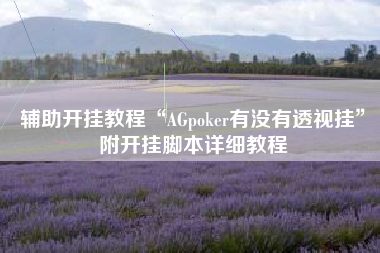 辅助开挂教程“AGpoker有没有透视挂”附开挂脚本详细教程