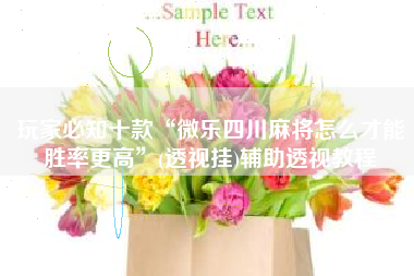 玩家必知十款“微乐四川麻将怎么才能胜率更高”(透视挂)辅助透视教程