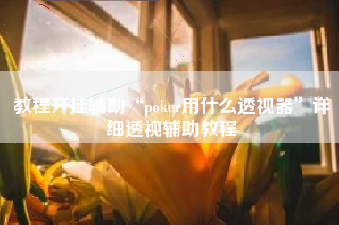 教程开挂辅助“poker用什么透视器”详细透视辅助教程
