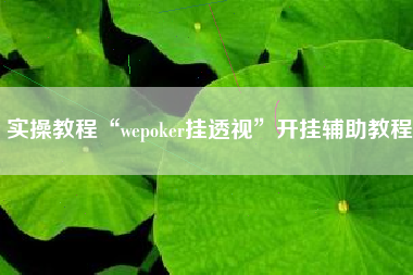 实操教程“wepoker挂透视”开挂辅助教程