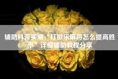 辅助科普实测“打微乐麻将怎么提高胜率”详细辅助教程分享