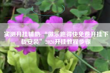 实测开挂辅助:“微乐跑得快免费开挂下载安装”2026开挂教程步骤