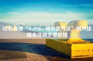经验传递“WePOKer辅助器方法”附开挂脚本详细步骤教程