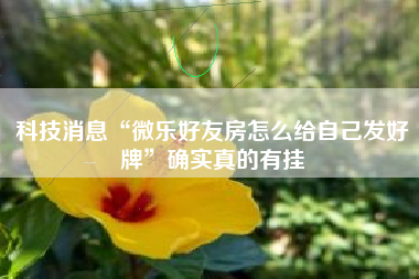 科技消息“微乐好友房怎么给自己发好牌	”确实真的有挂