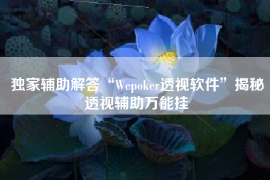 独家辅助解答“Wepoker透视软件”揭秘透视辅助万能挂