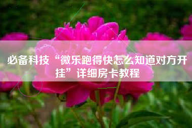 必备科技“微乐跑得快怎么知道对方开挂”详细房卡教程