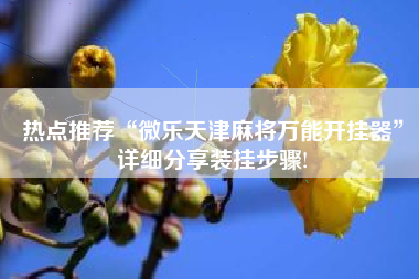 热点推荐“微乐天津麻将万能开挂器	”详细分享装挂步骤!