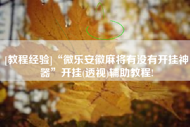 [教程经验]“微乐安徽麻将有没有开挂神器	”开挂(透视)辅助教程!