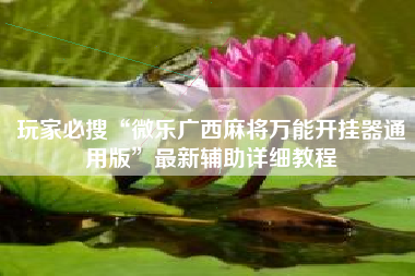 玩家必搜“微乐广西麻将万能开挂器通用版	”最新辅助详细教程