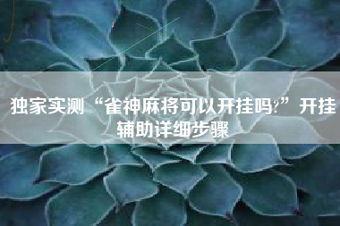 独家实测“雀神麻将可以开挂吗?”开挂辅助详细步骤