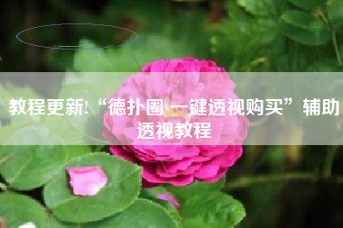 教程更新!“德扑圈 一键透视购买”辅助透视教程