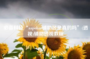 必备科技“aapoker辅助器是真的吗”(透视)辅助透视教程