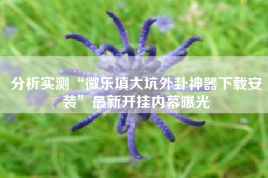 分析实测“微乐填大坑外卦神器下载安装”最新开挂内幕曝光