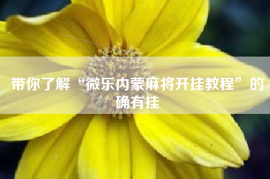 带你了解“微乐内蒙麻将开挂教程”的确有挂