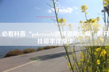 必看科普“pokerworld透视辅助工具	”附开挂脚本详细步