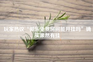 玩家热议“微乐免费房间能开挂吗”确实果然有挂