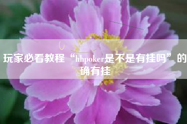 玩家必看教程“hhpoker是不是有挂吗”的确有挂