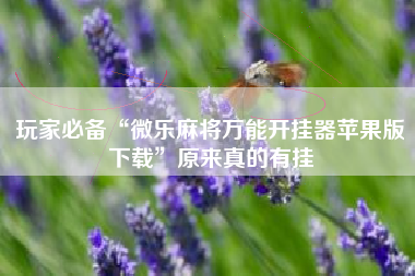 玩家必备“微乐麻将万能开挂器苹果版下载	”原来真的有挂