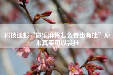 科技通报“微乐麻将怎么看出有挂”原来真实可以装挂