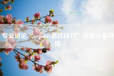 专业讨论“wepoker赢钱技巧	”详细分享开挂