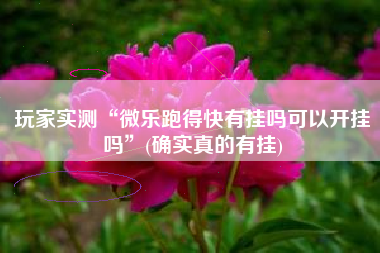 玩家实测“微乐跑得快有挂吗可以开挂吗	”(确实真的有挂)