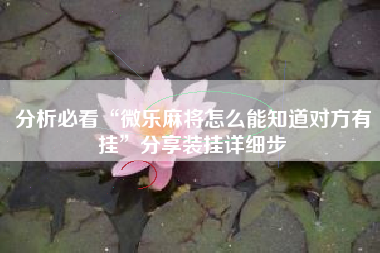 分析必看“微乐麻将怎么能知道对方有挂	”分享装挂详细步