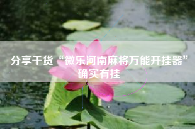 分享干货“微乐河南麻将万能开挂器”确实有挂