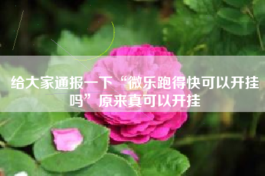 给大家通报一下“微乐跑得快可以开挂吗”原来真可以开挂