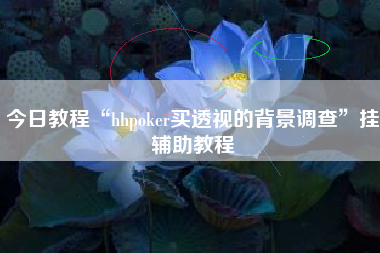 今日教程“hhpoker买透视的背景调查”挂辅助教程