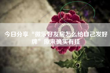 今日分享“微乐好友房怎么给自己发好牌”原来确实有挂