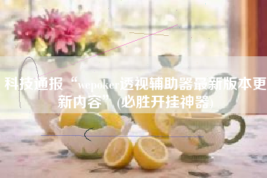 科技通报“wepoker透视辅助器最新版本更新内容”(必胜开挂神器)