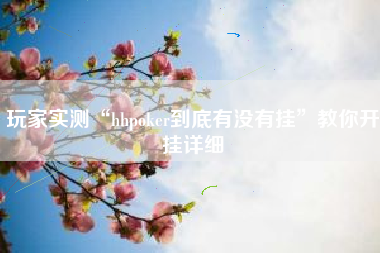 玩家实测“hhpoker到底有没有挂”教你开挂详细