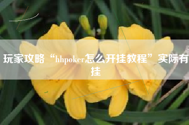 玩家攻略“hhpoker怎么开挂教程”实际有挂