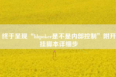 终于呈现“hhpoker是不是内部控制”附开挂脚本详细步