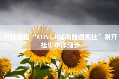 科技通报“WEPokeR辅助器透视挂	”附开挂脚本详细步
