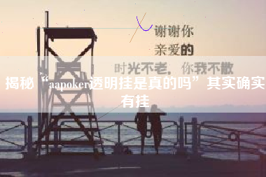 揭秘“aapoker透明挂是真的吗”其实确实有挂