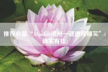 推荐必备“AApoker德州一键透视购买	”(确实有挂)
